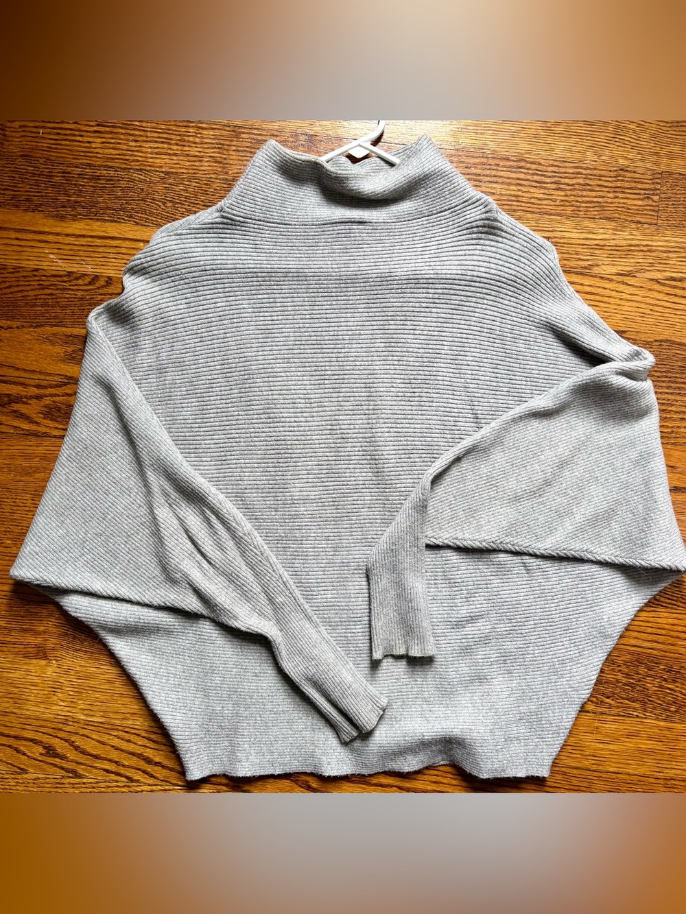 Philosophy Ribbed Gray Cowl Neck Sweater
